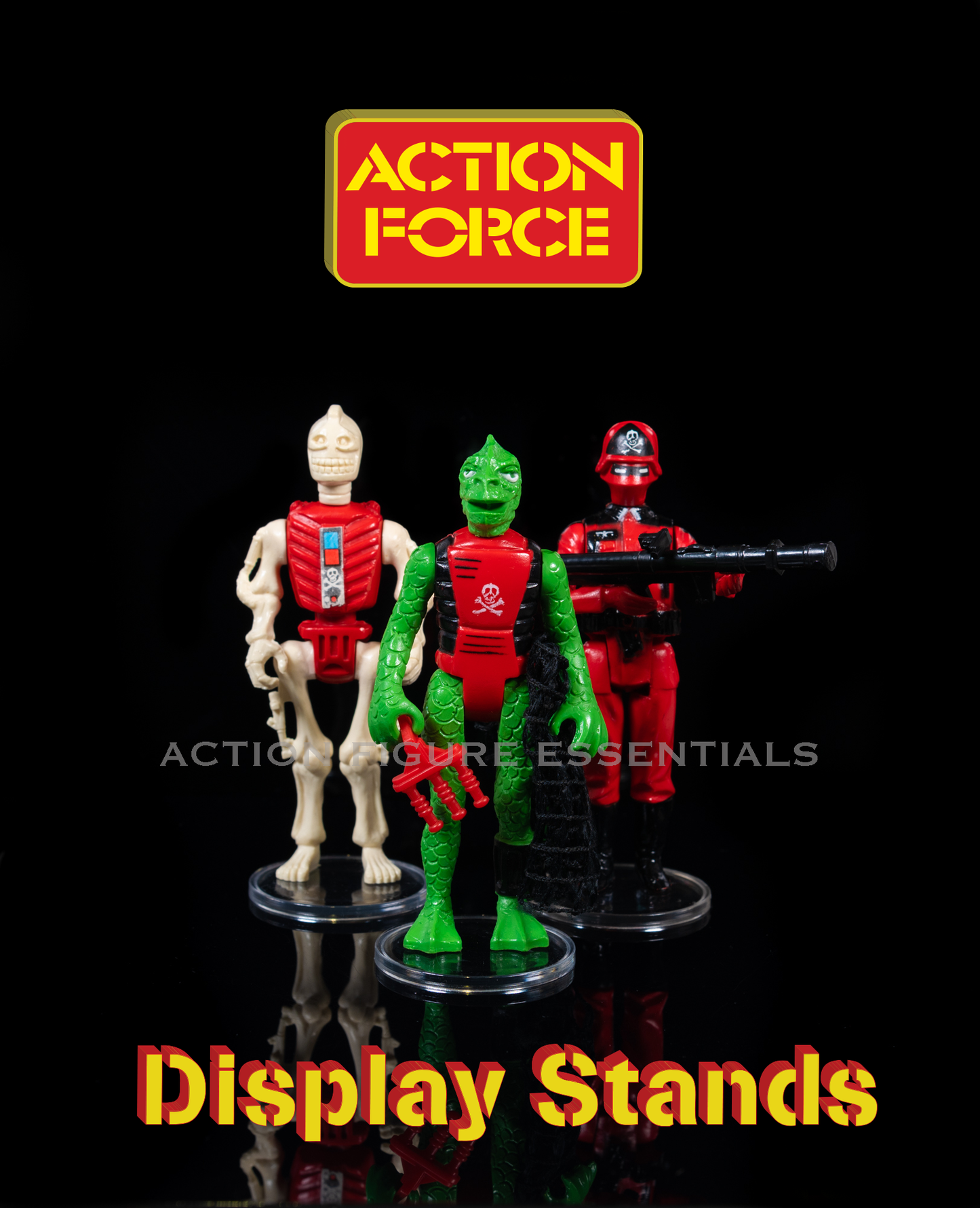 Vintage Action Force Figure Display Base Stands - Size Medium