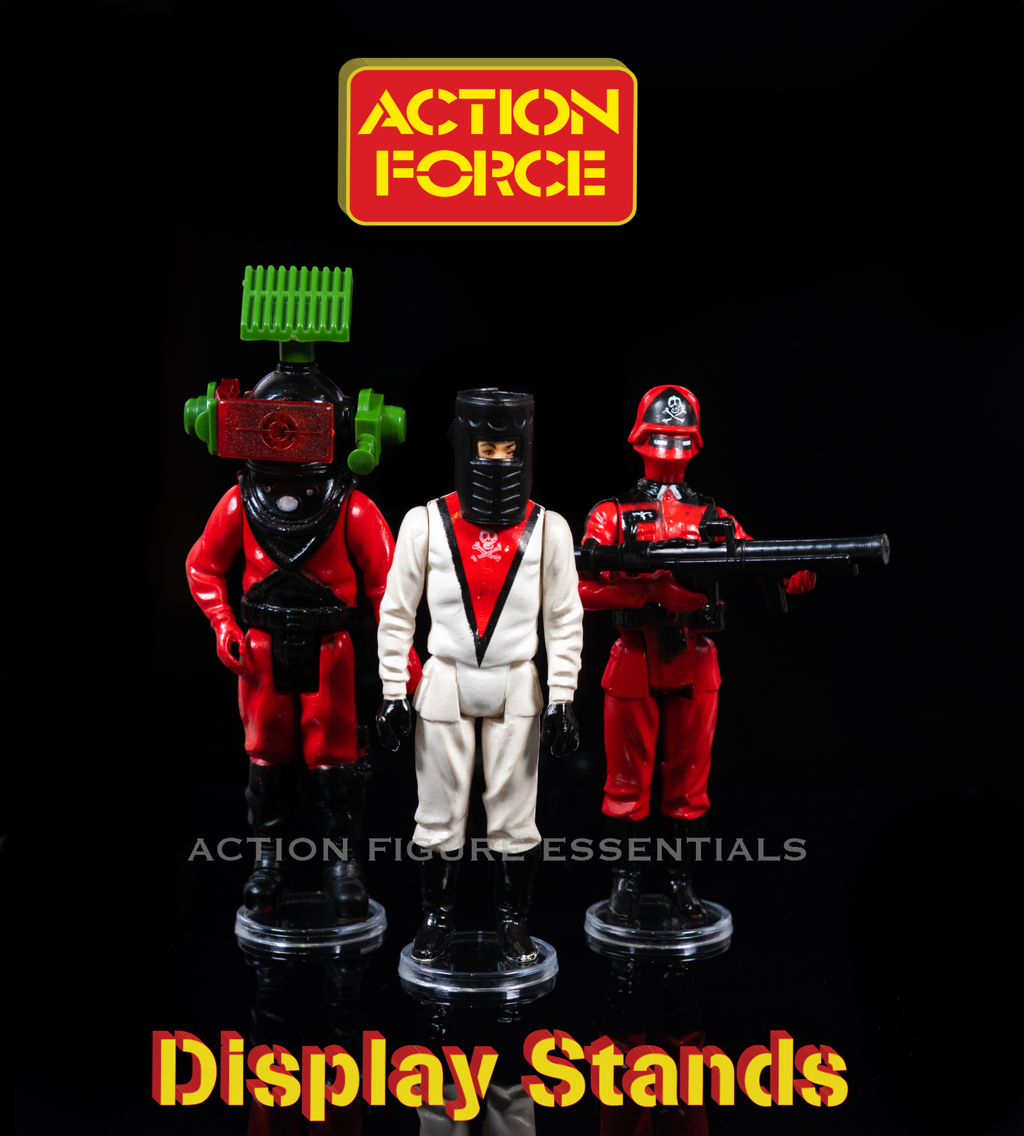 Vintage Action Force Figure Display Base Stands - Size Small