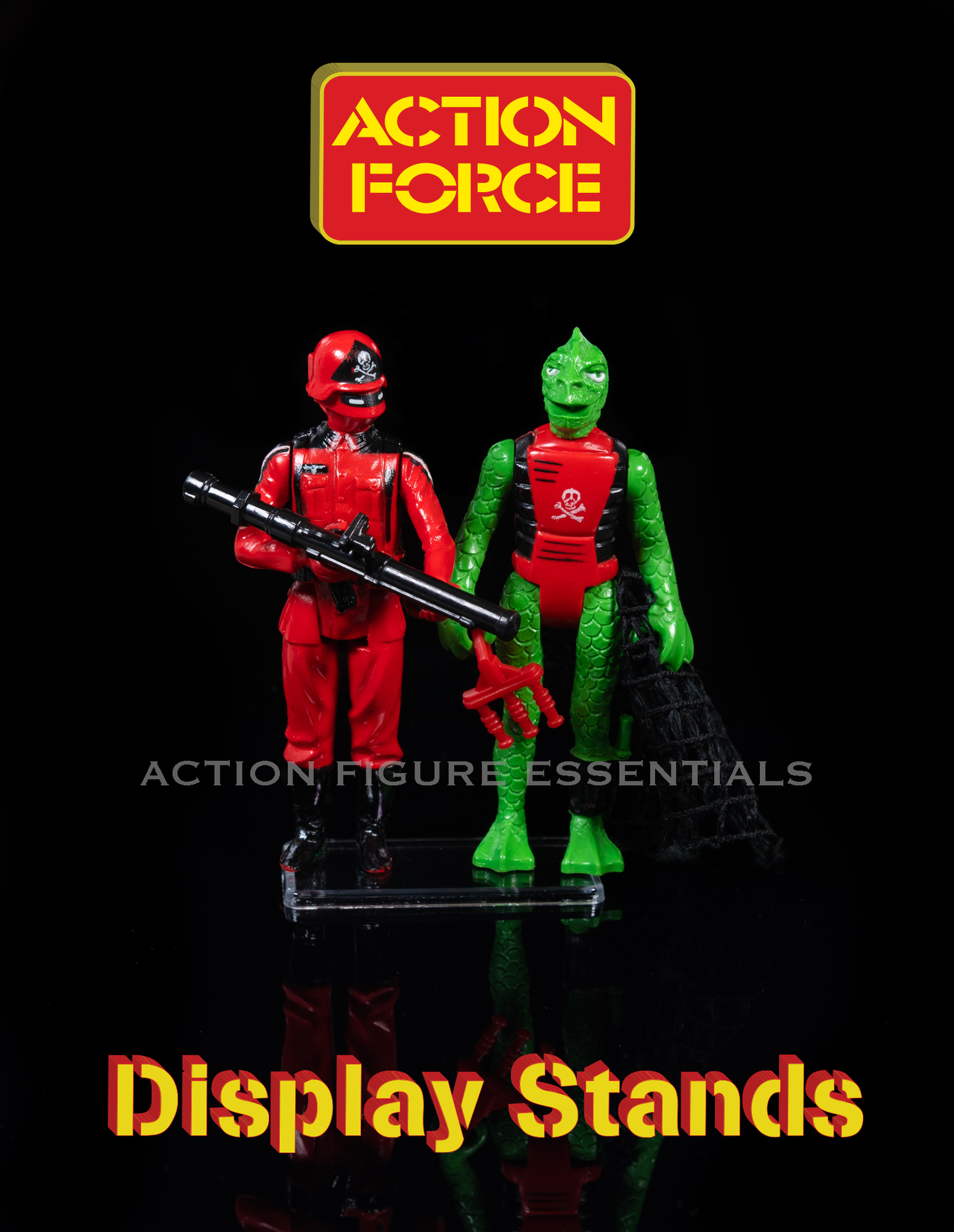 Vintage Action Force Figure Display Base Stands - Wide Version