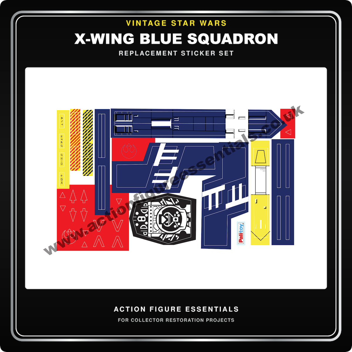 Vintage Star Wars X-Wing Blue Squadron Custom Sticker Sheet