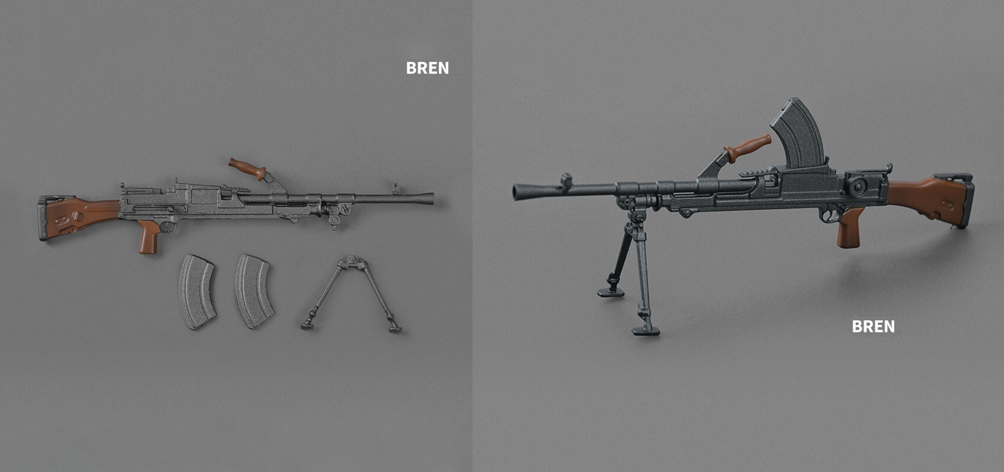 1/12 Scale Action Figure Weapons – Individual Assault Sniper Machine Gun Models for 6” Figures