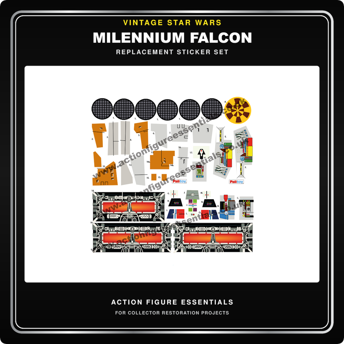 Vintage Star Wars Millennium Falcon Replacement Sticker Sheet