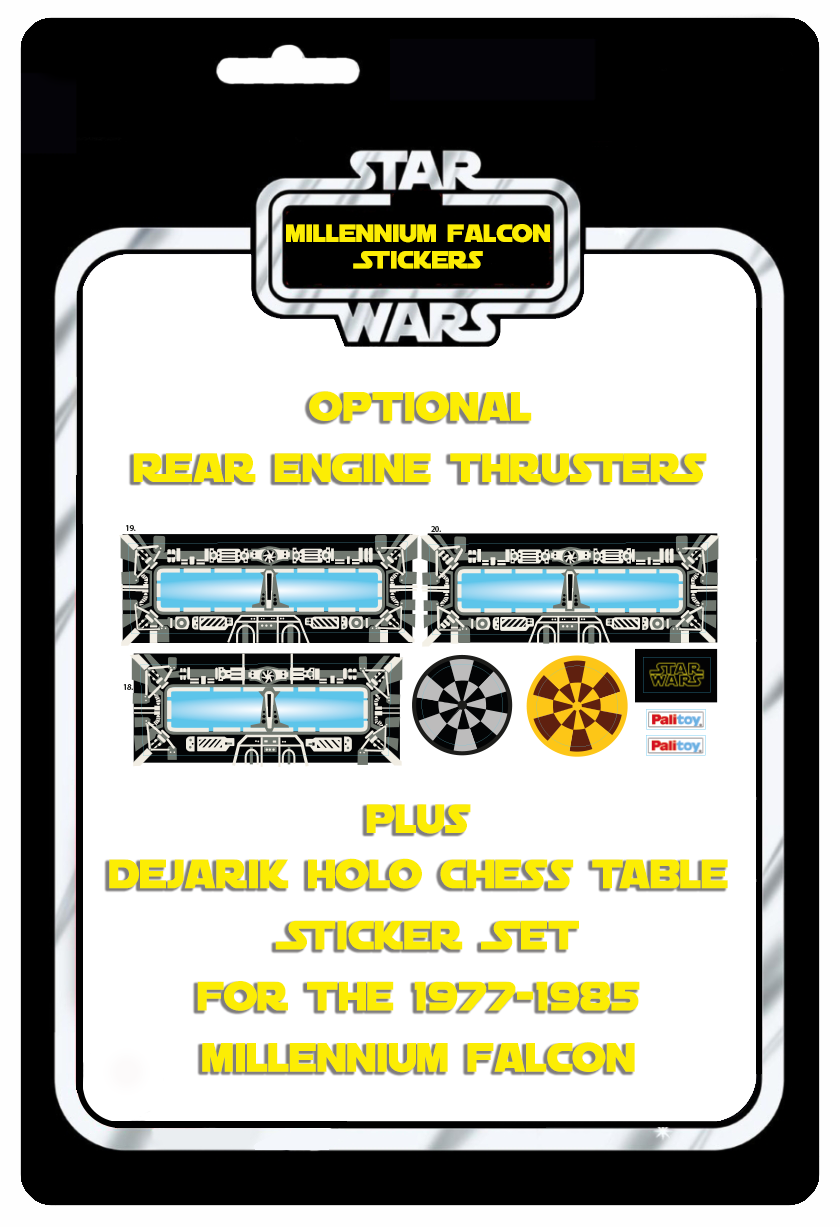 Vintage Star Wars Millennium Falcon Engine Thruster Replacement Sticker Set