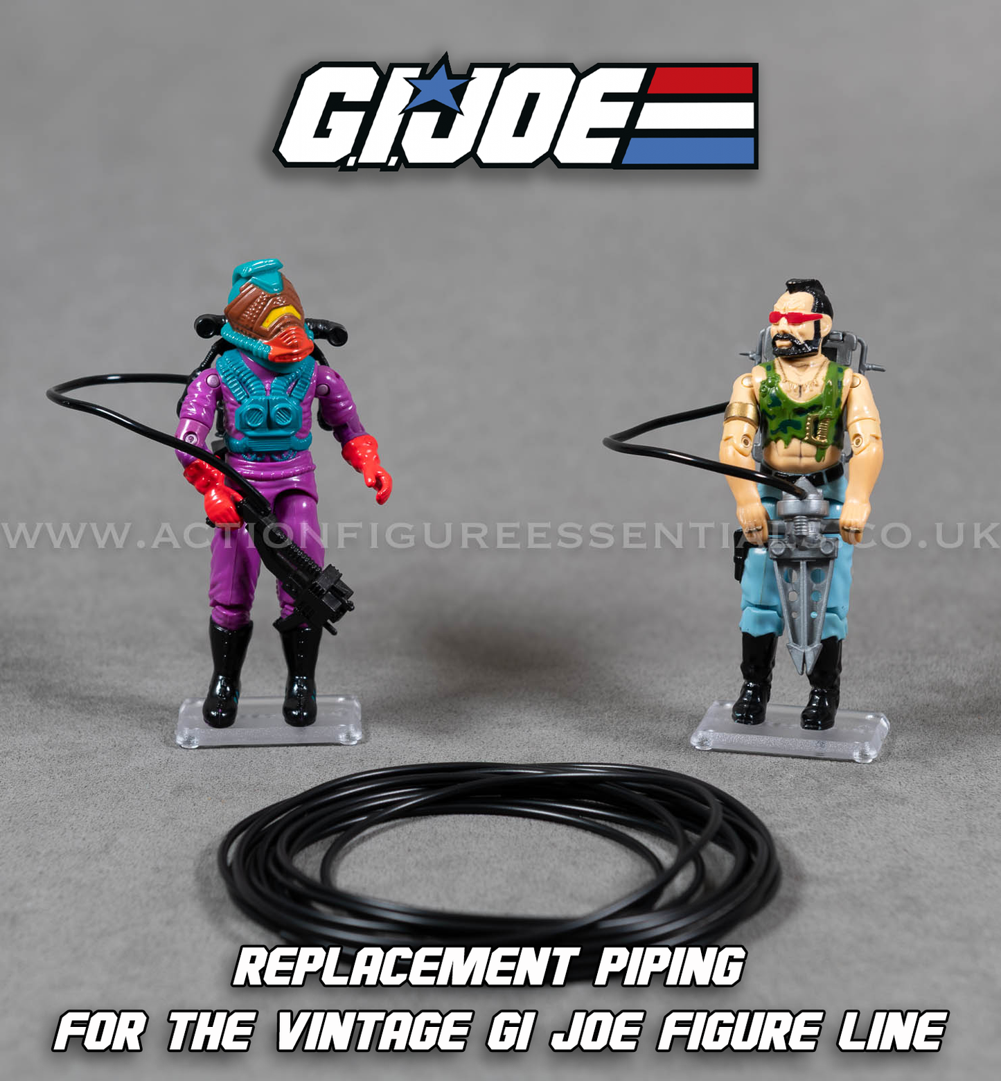 Vintage GI Joe Action Figure Hose Replacement Piping Hoses - Playset Repair Parts