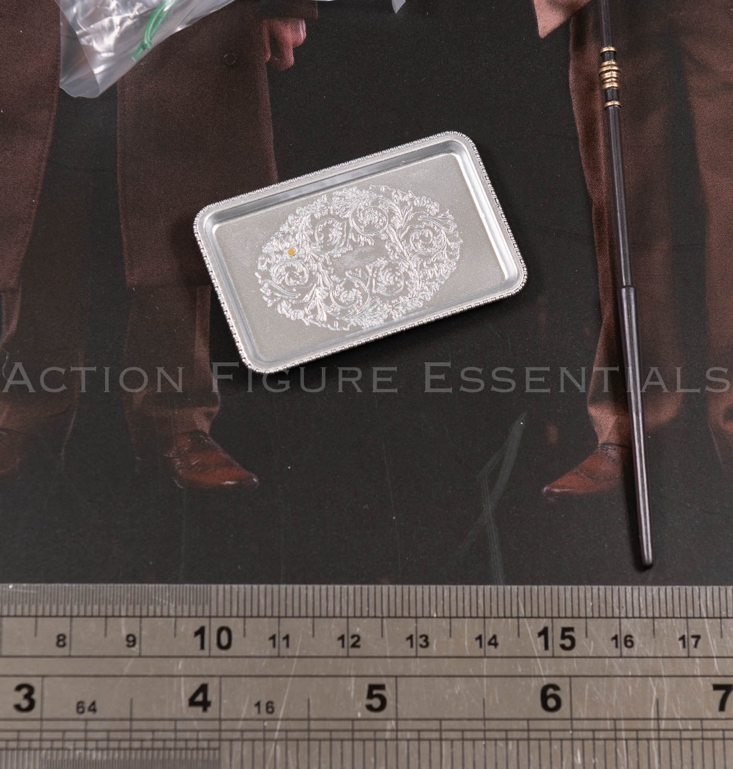 Mars Toys Mr W Batman 1989 fireplace poker flowers and silver Bruce Wayne tray with lodged Joker bullet 1/6 scale