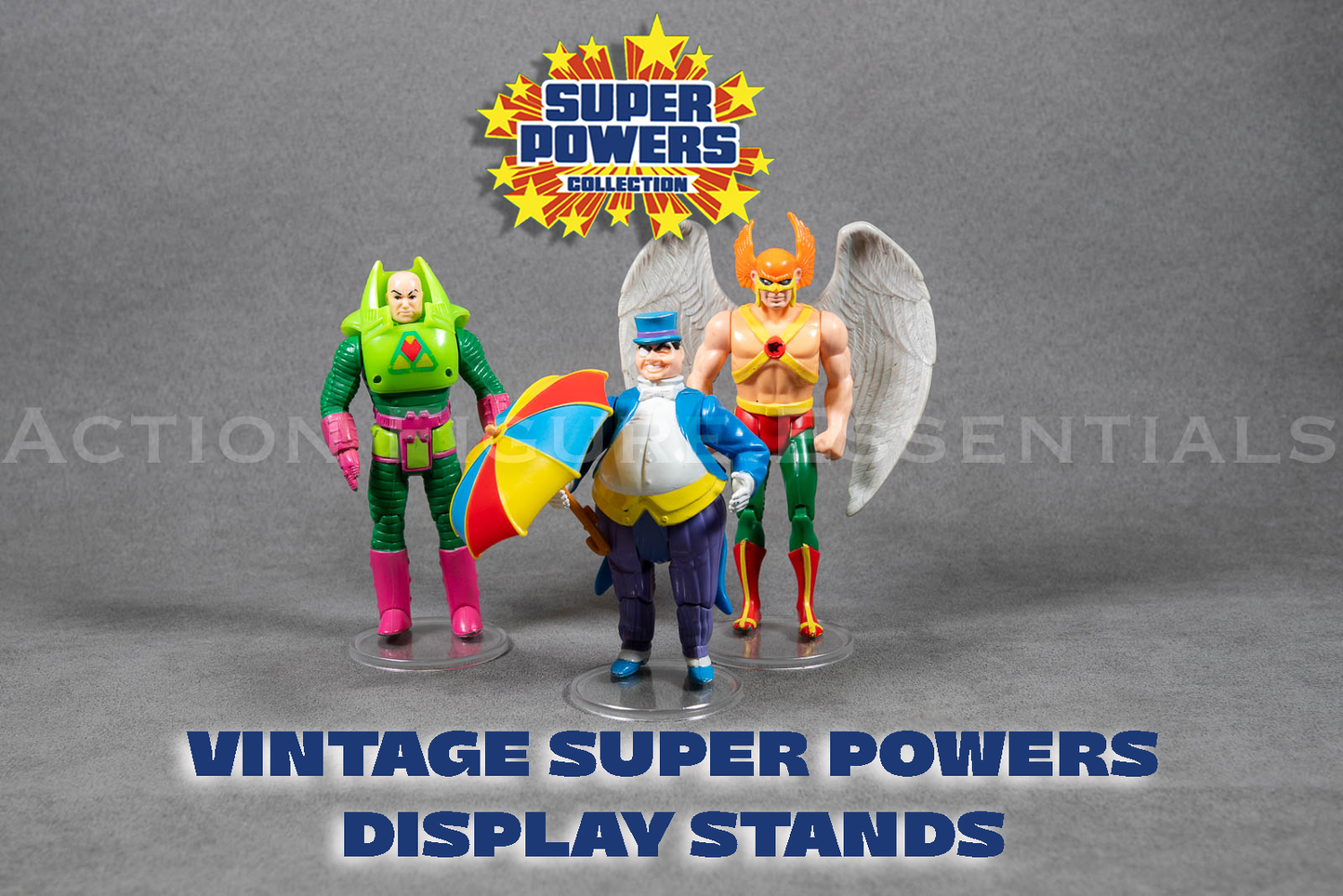 Vintage Kenner Super Powers - Action Figure Display Stands - Pro Deluxe (DX)