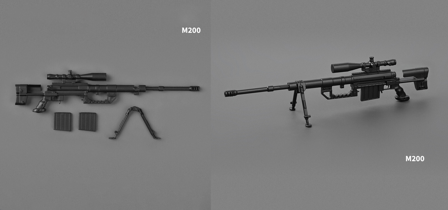 1/12 Scale Action Figure Weapons – Individual Assault Sniper Machine Gun Models for 6” Figures