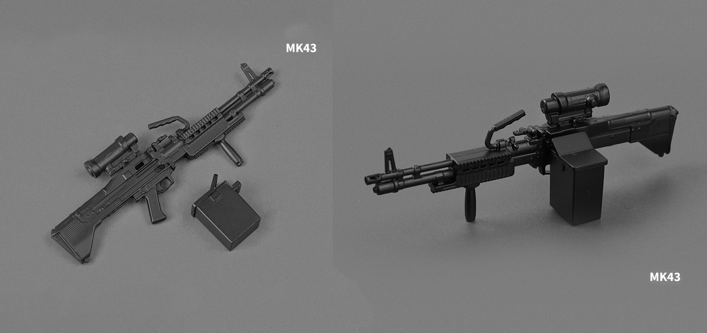 1/12 Scale Action Figure Weapons – Individual Assault Sniper Machine Gun Models for 6” Figures