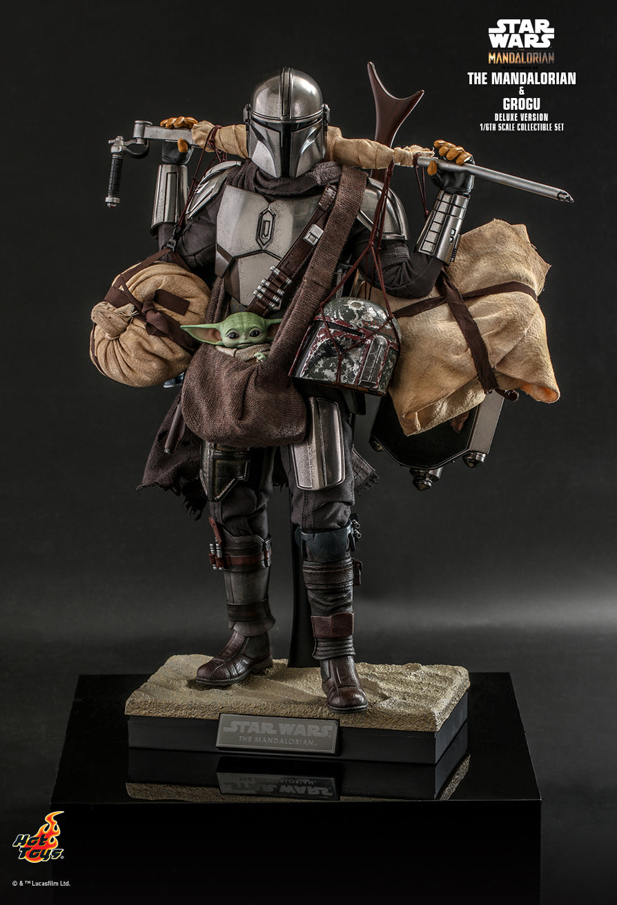 Hot Toys 1:6 The Mandalorian (Chrome) Din Djarin Grogu Deluxe Set TMS052 Star Wars