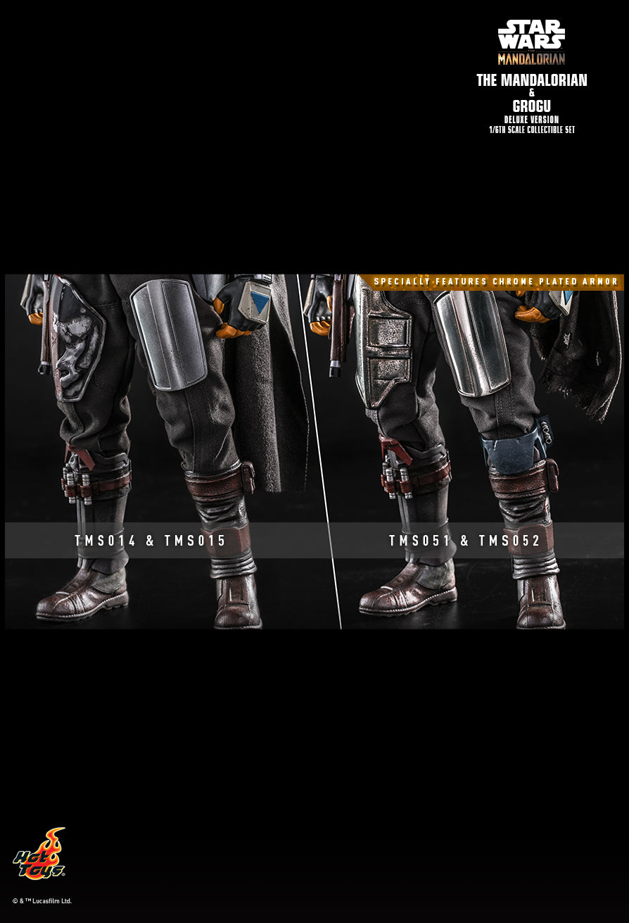 Hot Toys 1:6 The Mandalorian (Chrome) Din Djarin Grogu Deluxe Set TMS052 Star Wars