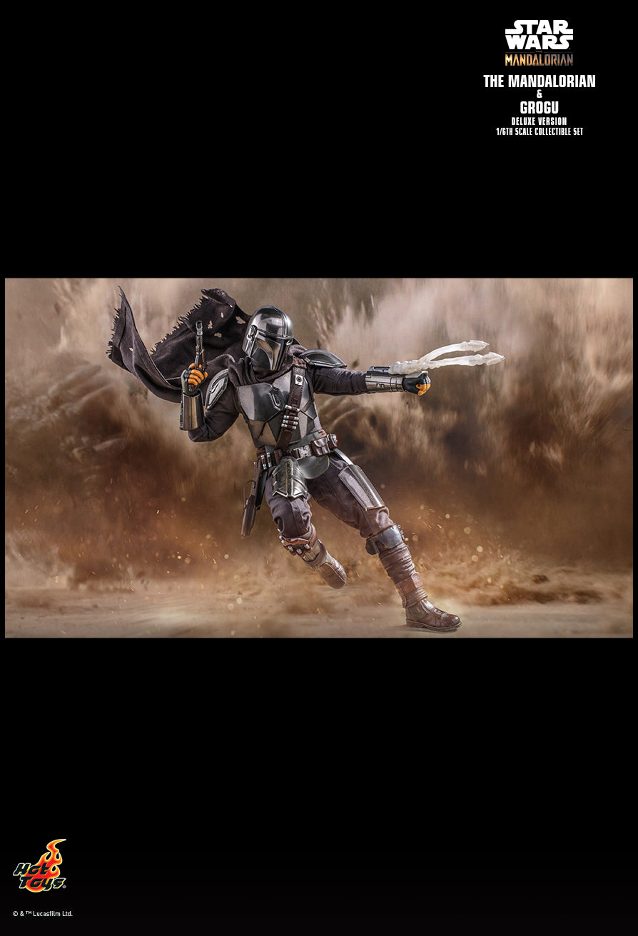Hot Toys 1:6 The Mandalorian (Chrome) Din Djarin Grogu Deluxe Set TMS052 Star Wars