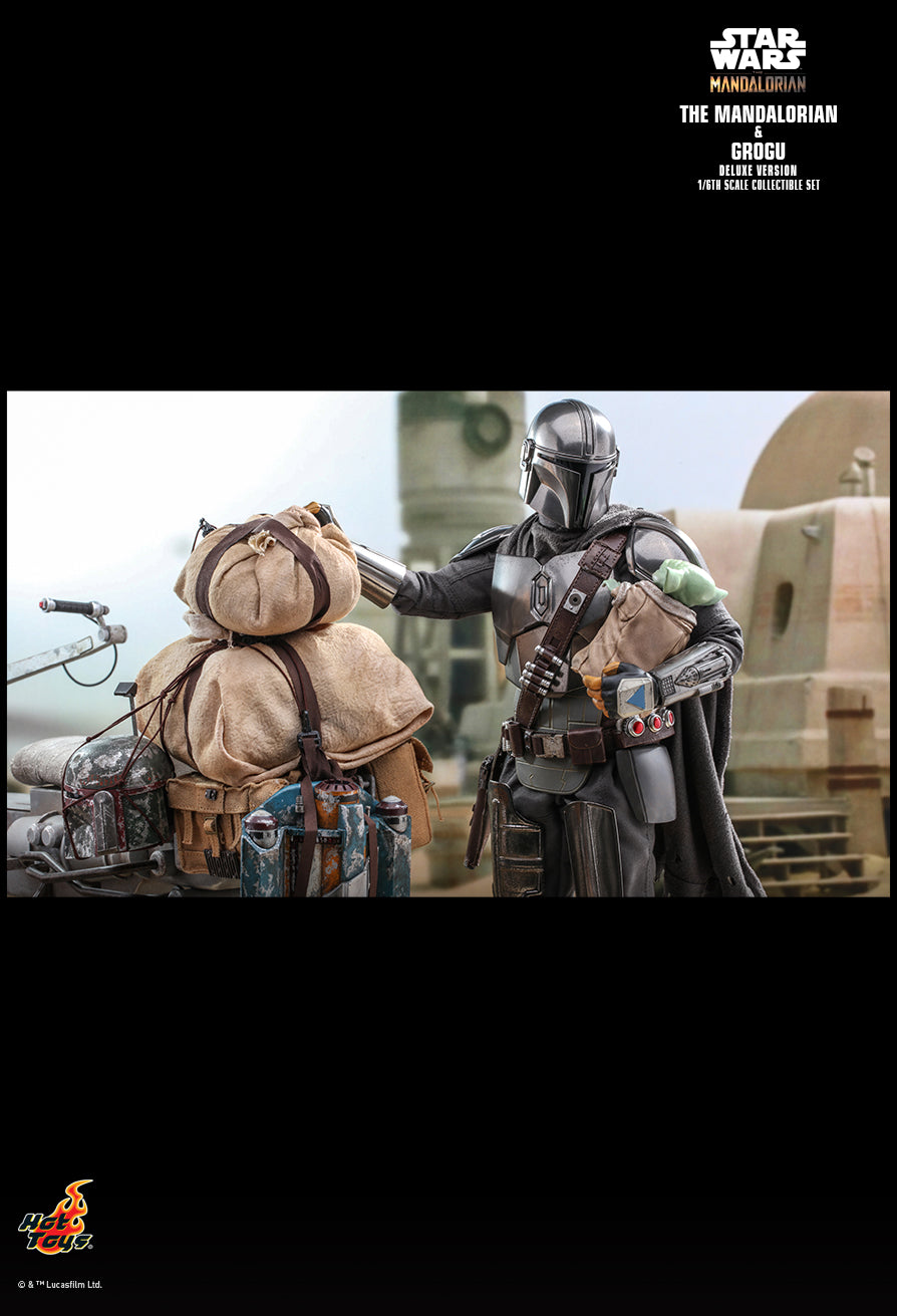 Hot Toys 1:6 The Mandalorian (Chrome) Din Djarin Grogu Deluxe Set TMS052 Star Wars