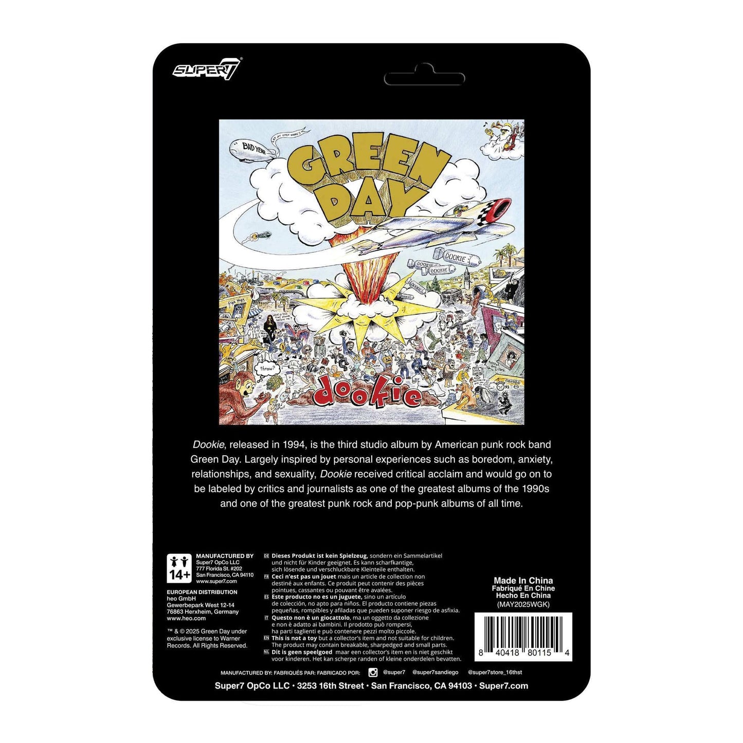 GREEN DAY ReAction Figures Dookie Dog Super 7 Dookie (1994)