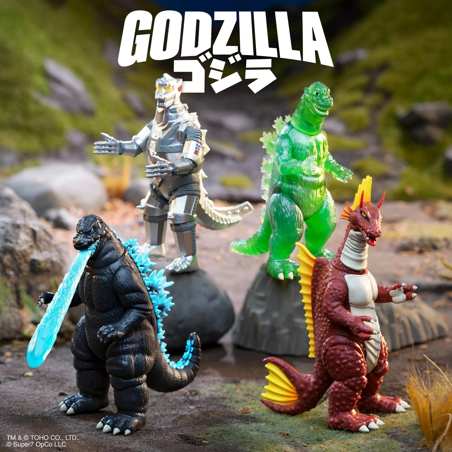 TOHO - Godzilla '54 - Semi Clear Green Variation - Super7 Reaction Figure - Retro Vintage Style Action Figure