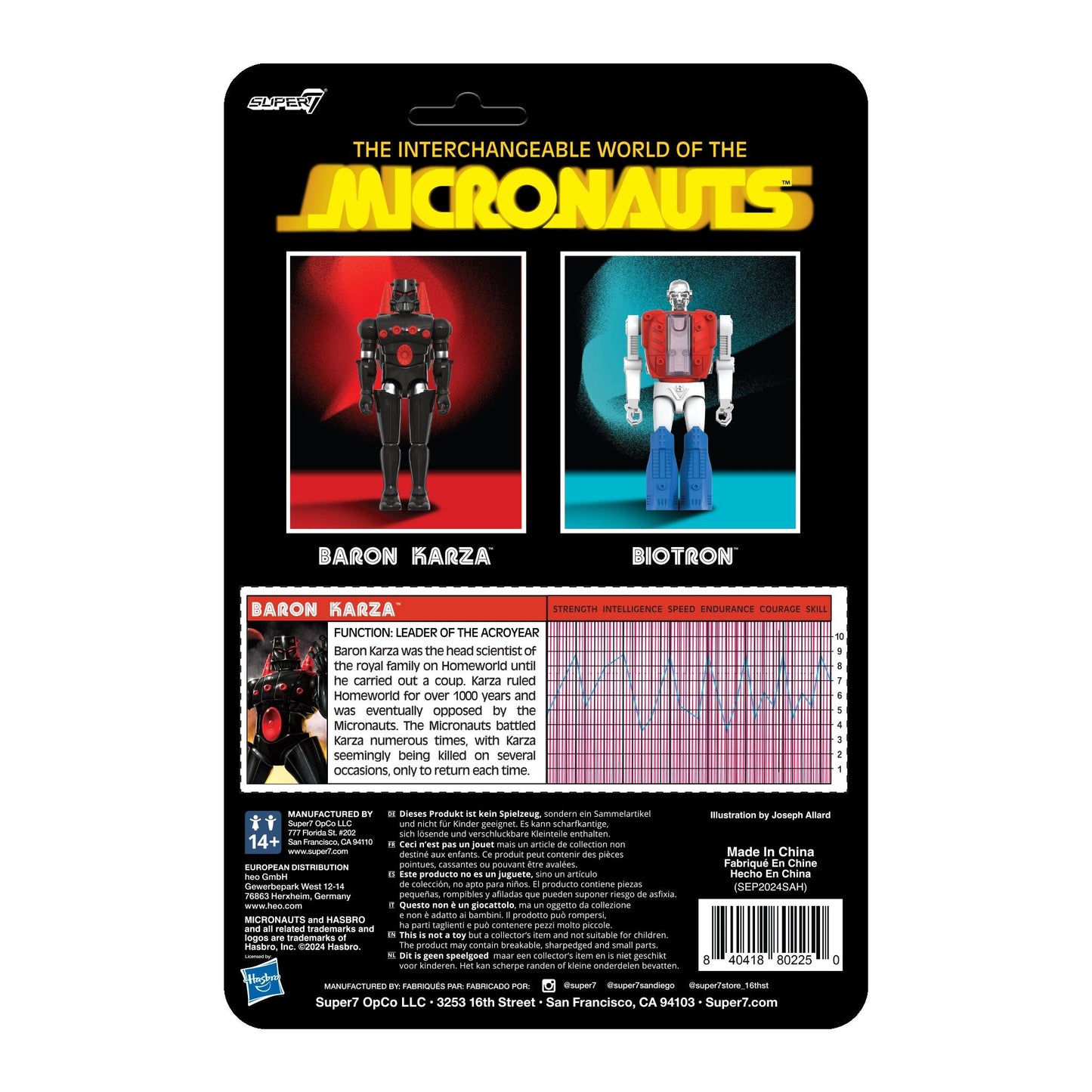 Micronauts - Baron Karza - Super7 Reaction+ Figure - Retro Vintage Style Action Figure (MEGO)