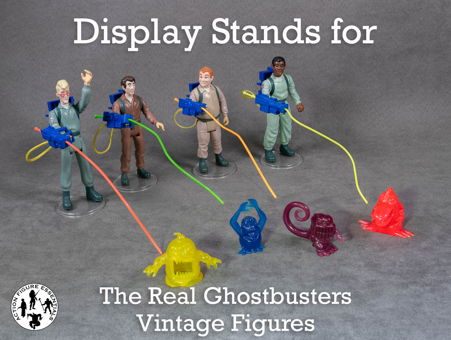 Clear Display Stands for Vintage Real Ghostbusters Figures | 2” / 5.08cm Round Figure Bases
