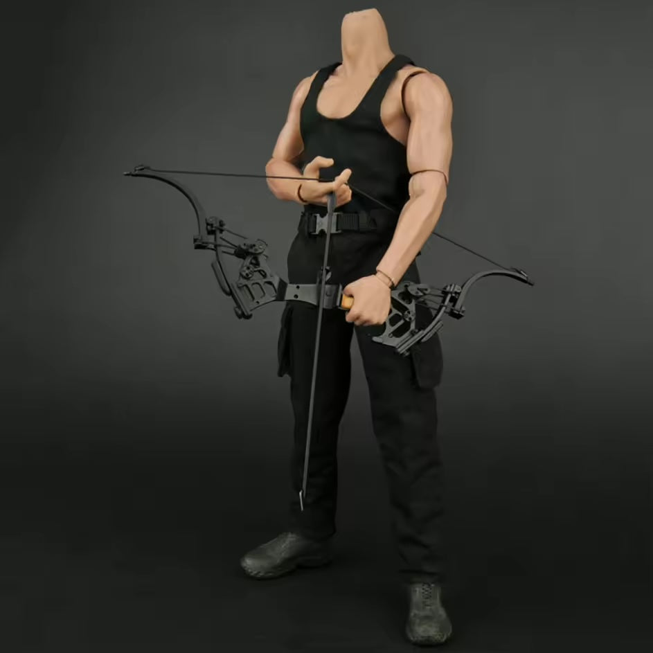1/6 Scale Male Black Tactical Vest, Belt, and Pants Set – Rambo Style Outfit for 12" Action Figures