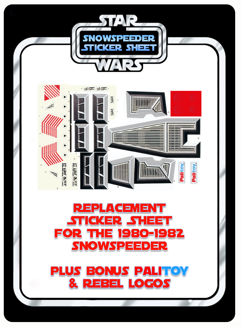 Kenner Vintage Star Wars Snowspeeder Replacement Stickers V2 + Bonus Rebel Palitoy Logos