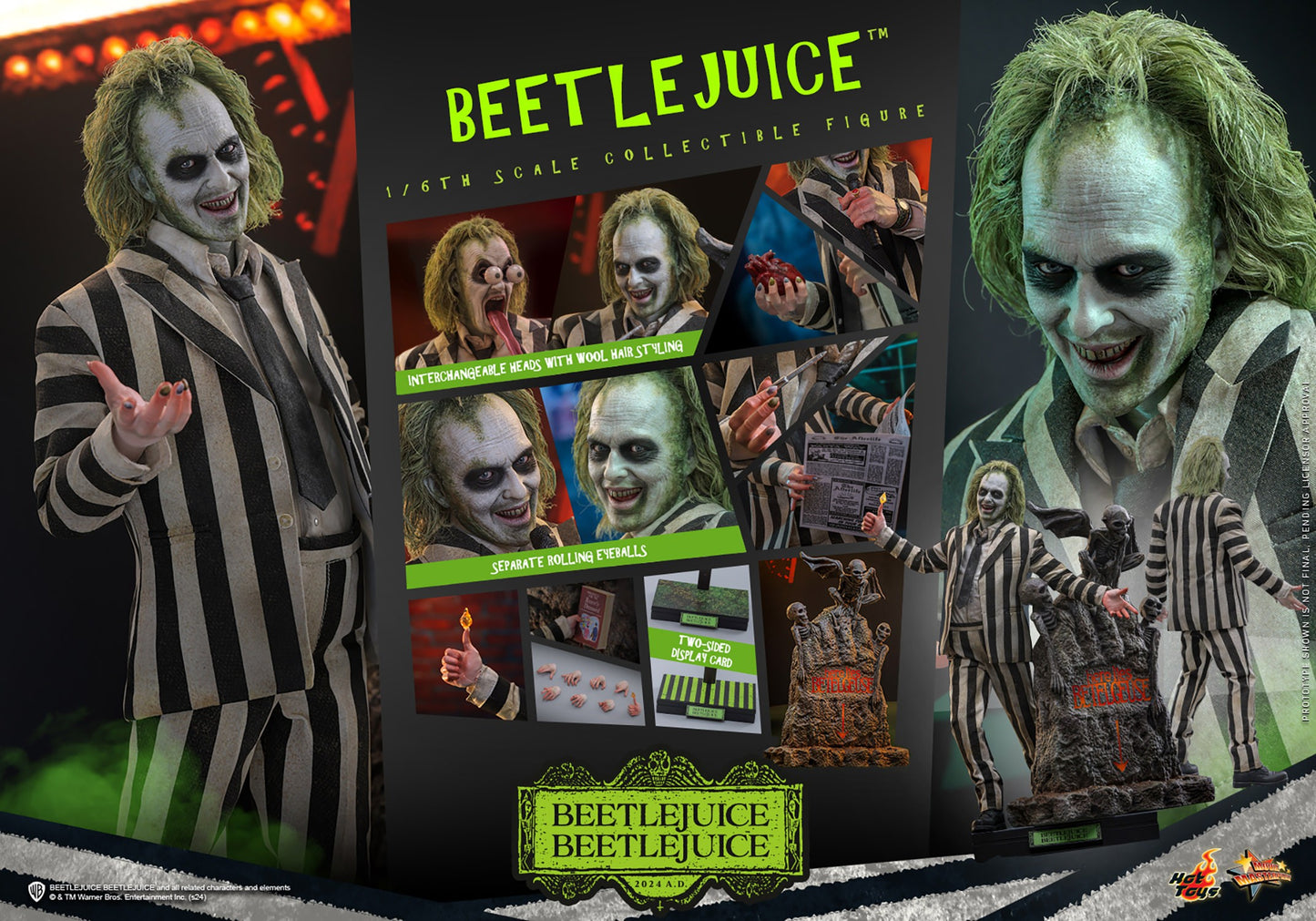 Hot Toys MMS767 Beetlejuice Beetlejuice 1/6 Scale Collectible Figure ā Factory-Sealed Shipper Included