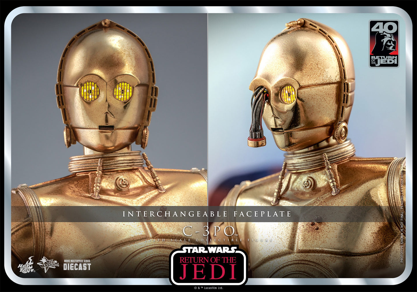 Hot Toys 1:6 - C-3P0 (C3P0) (See-Threepio) - Return of The Jedi - 40th Anniversary - MMS701D56 - Star Wars