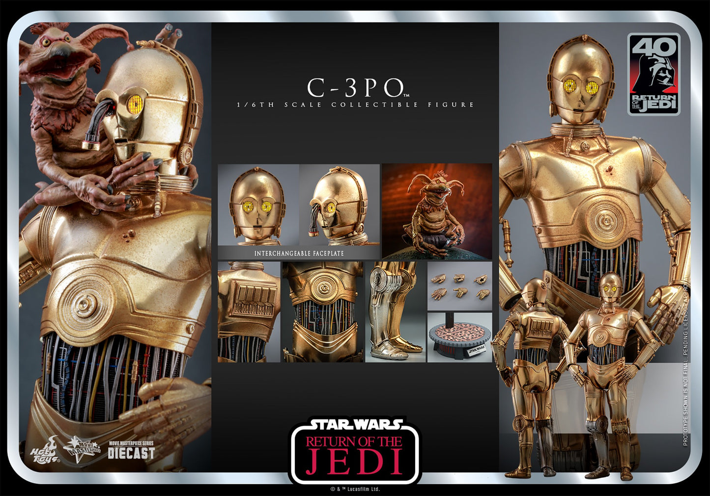 Hot Toys 1:6 - C-3P0 (C3P0) (See-Threepio) - Return of The Jedi - 40th Anniversary - MMS701D56 - Star Wars