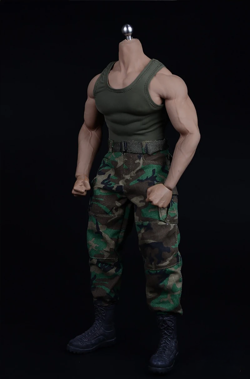 1/6 Scale Male Tactical Outfit Sets – Military Green & Black Combat Clothing with Boots for 12” Action Figures