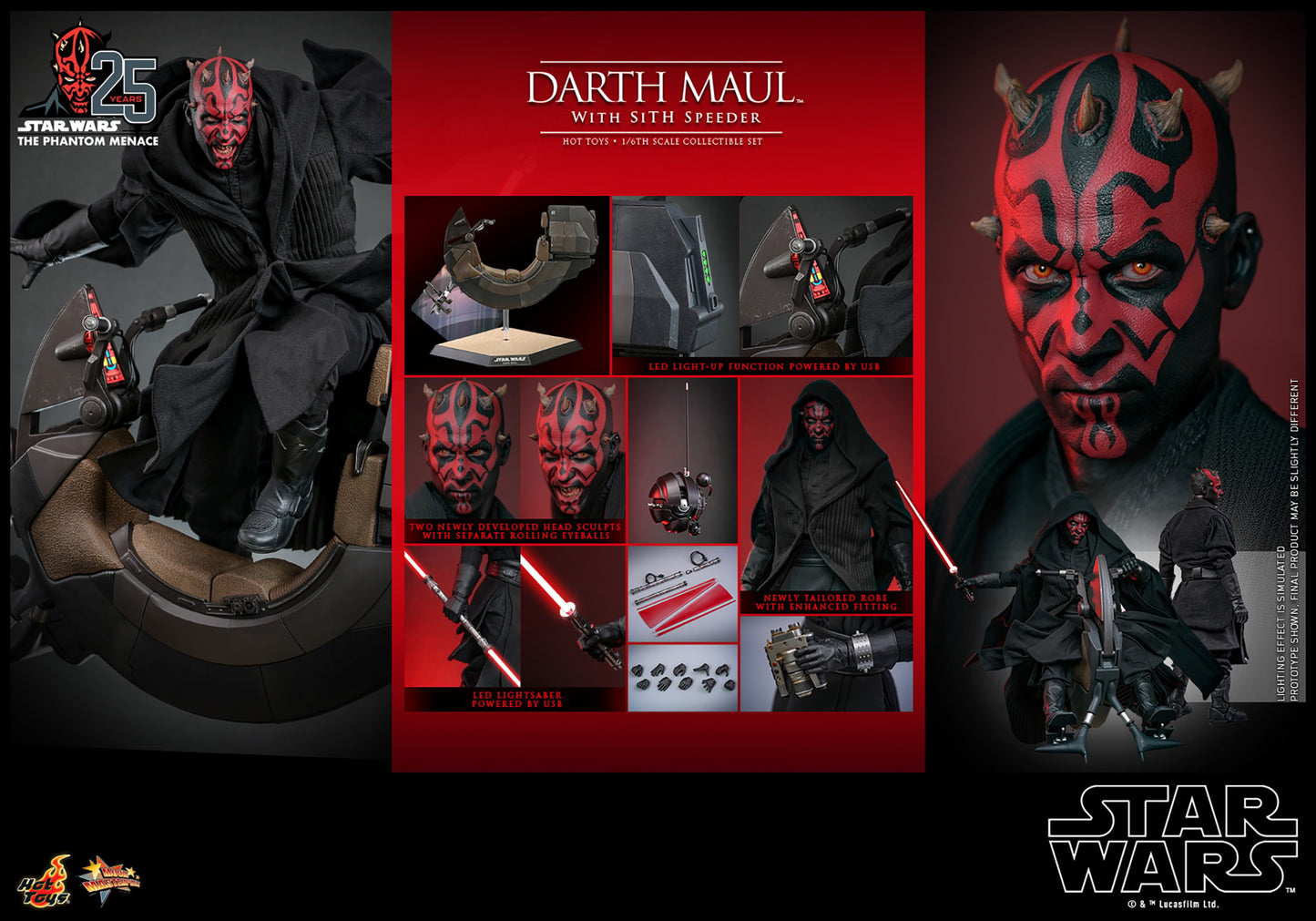 Hot Toys - Darth Maul - With Sith Speeder - Star Wars - EP1 - MMS749 - 1:6 Scale Action Figure