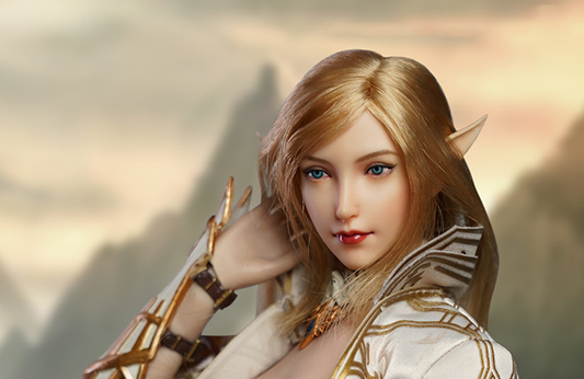 Female Princess Elf Head Sculpt with Swappable Ears - 1/6 Scale - Fantasy - Super Duck 043