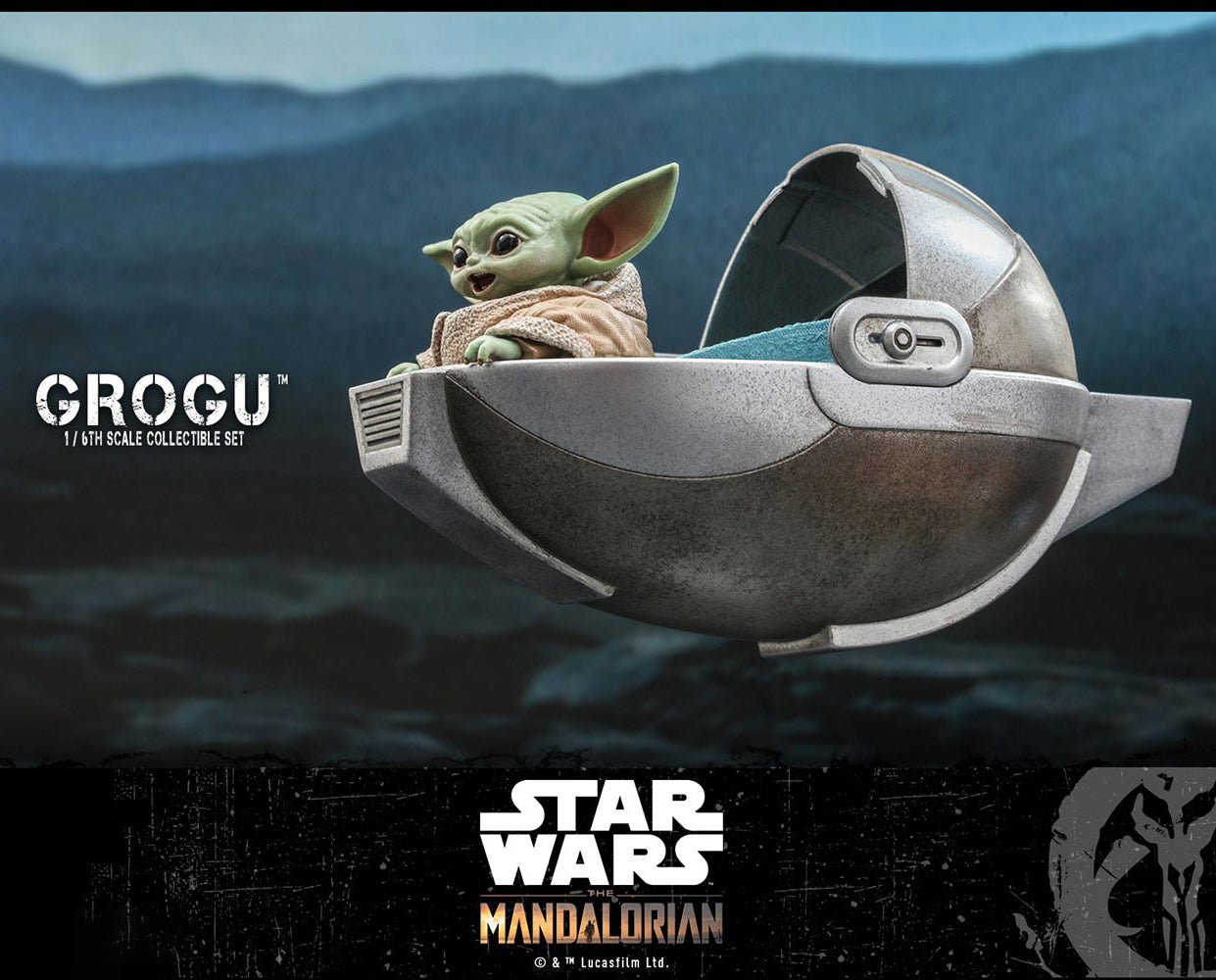 Hot Toys Star Wars Grogu & Hover Pram + Display Stand 1/6 TMS043
