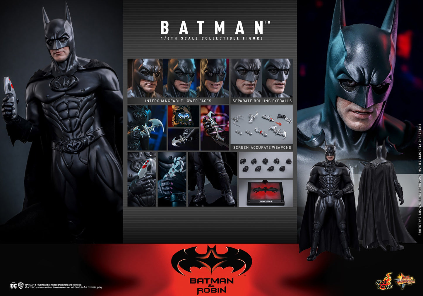 Hot Toys Batman & Robin Batman George Clooney 1/6 Scale Figure MMS735