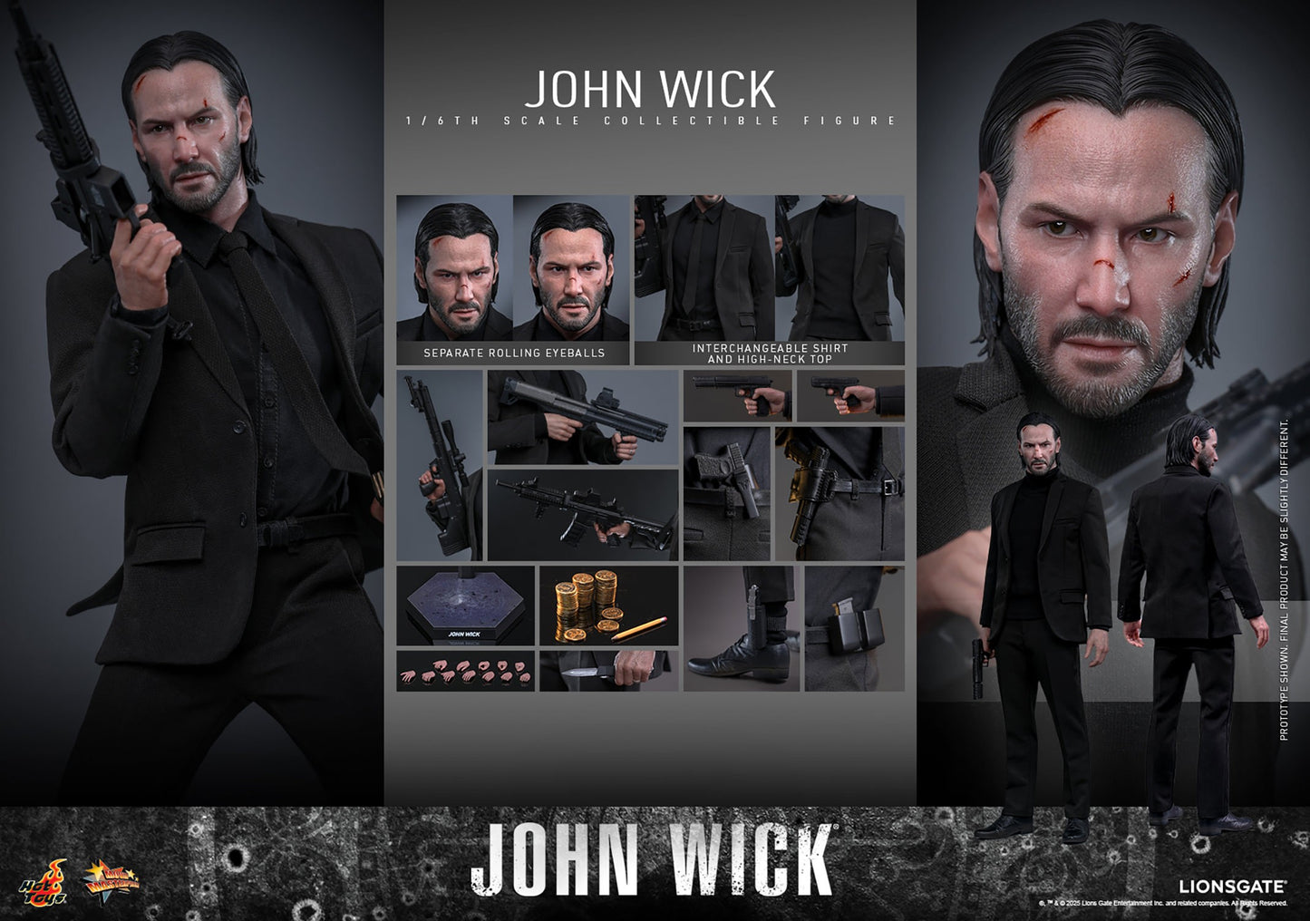 Hot Toys MMS832 John Wick 1/6 scale figure factory sealed in shipper box