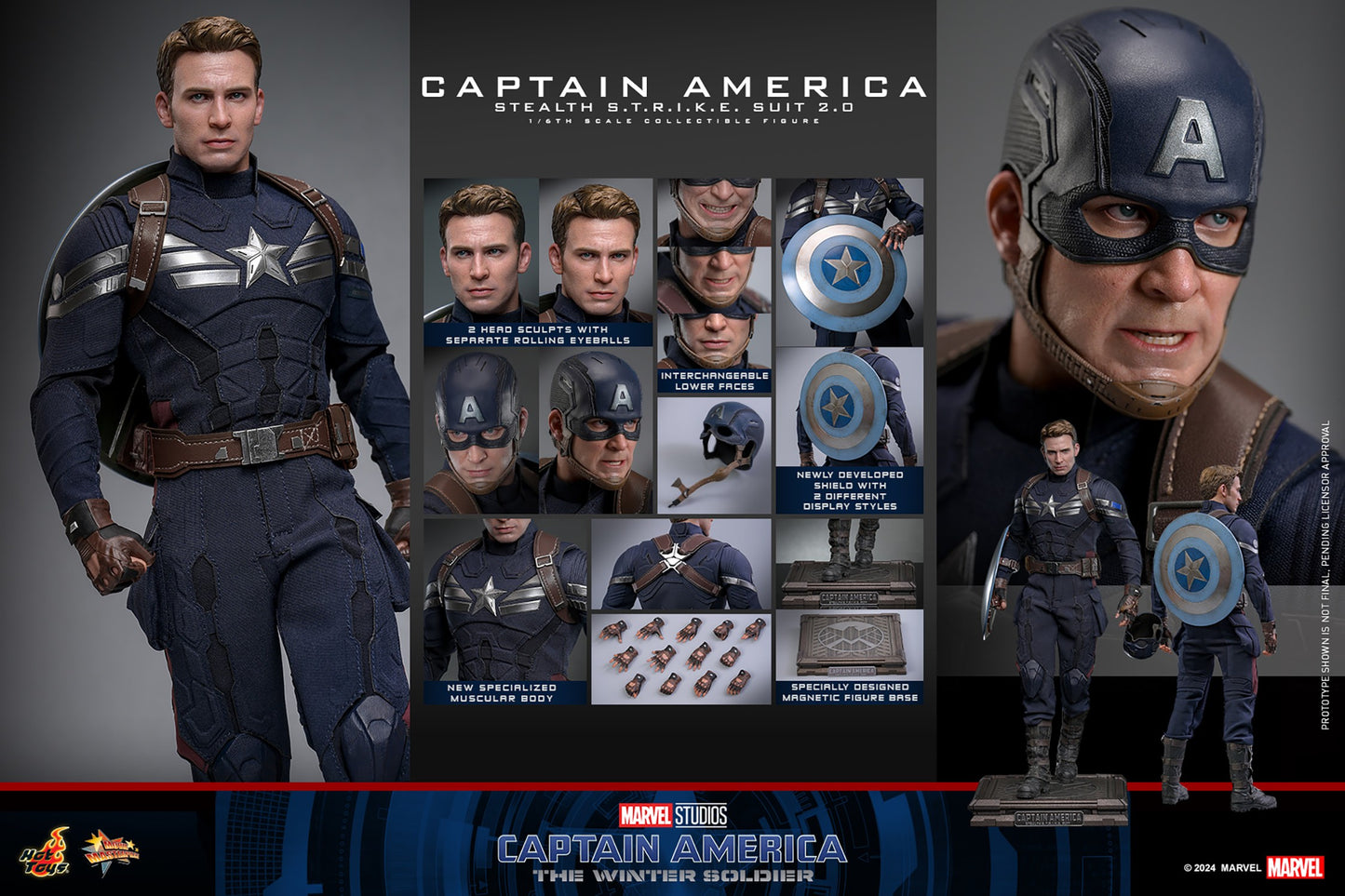 Hot Toys Captain America Stealth STRIKE Suit 2.0 1/6 Figure Winter Soldier
