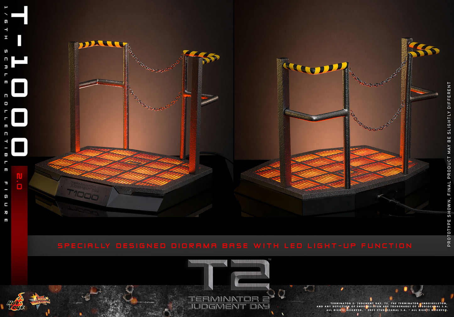 Hot Toys - T-1000 Terminator 2.0 Diorama Display Stand Base - MMS774 - 1:6 Loose Parts