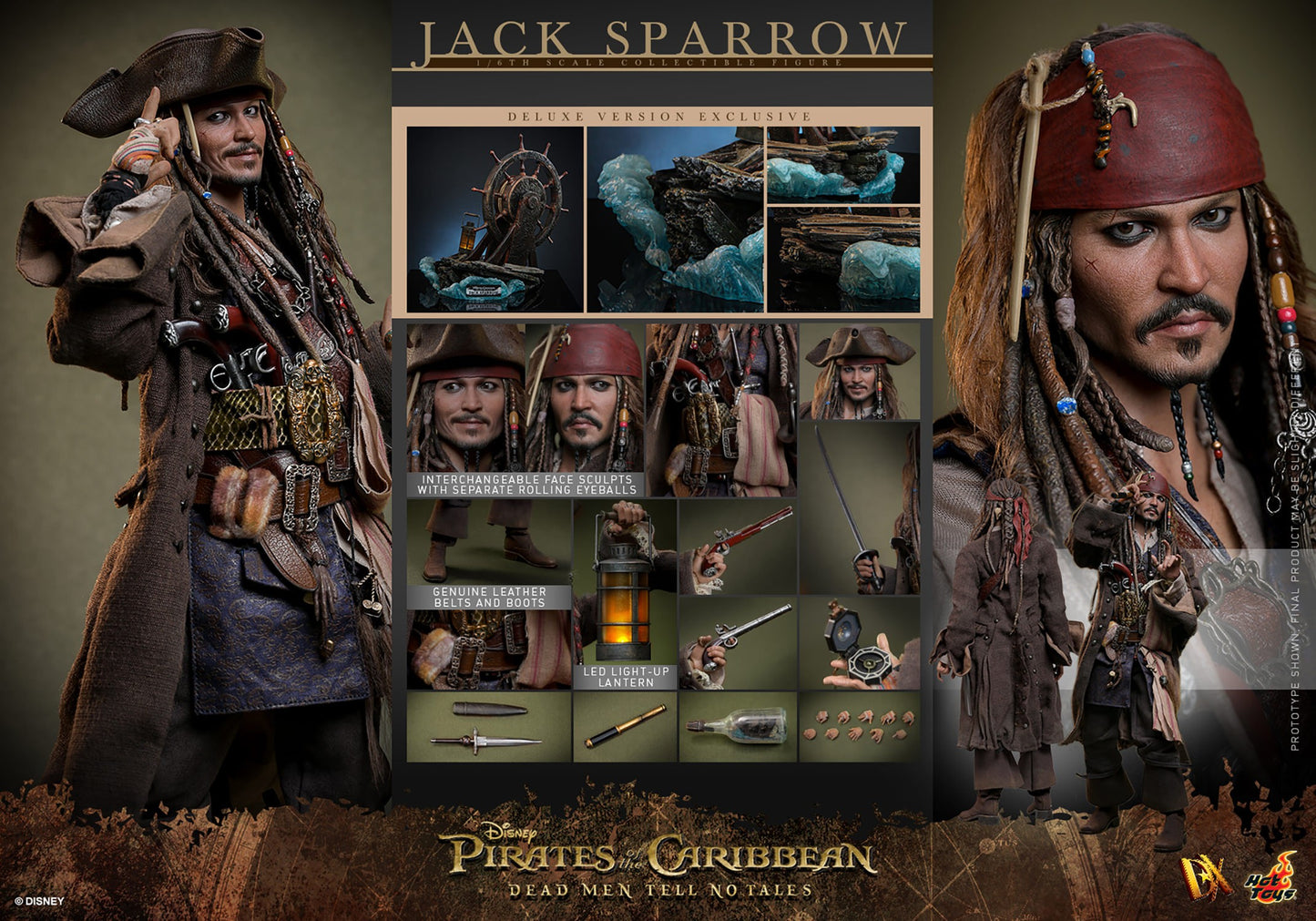 Hot Toys - Jack Sparrow - Deluxe Version - POTC - DMTNT -DX38 - 1:6 Scale Action Figure