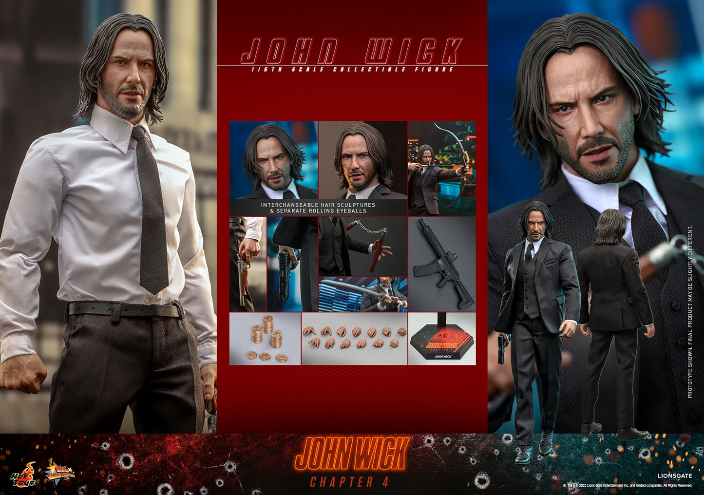 Hot Toys - John Wick 4 - Keanu Reeves - MMS729 1:6 Scale Action Figure