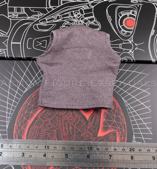 Present Toys Future Warrior T-800 grey battle damaged sleeveless shirt, reverse or detail view of original sixth scale part
