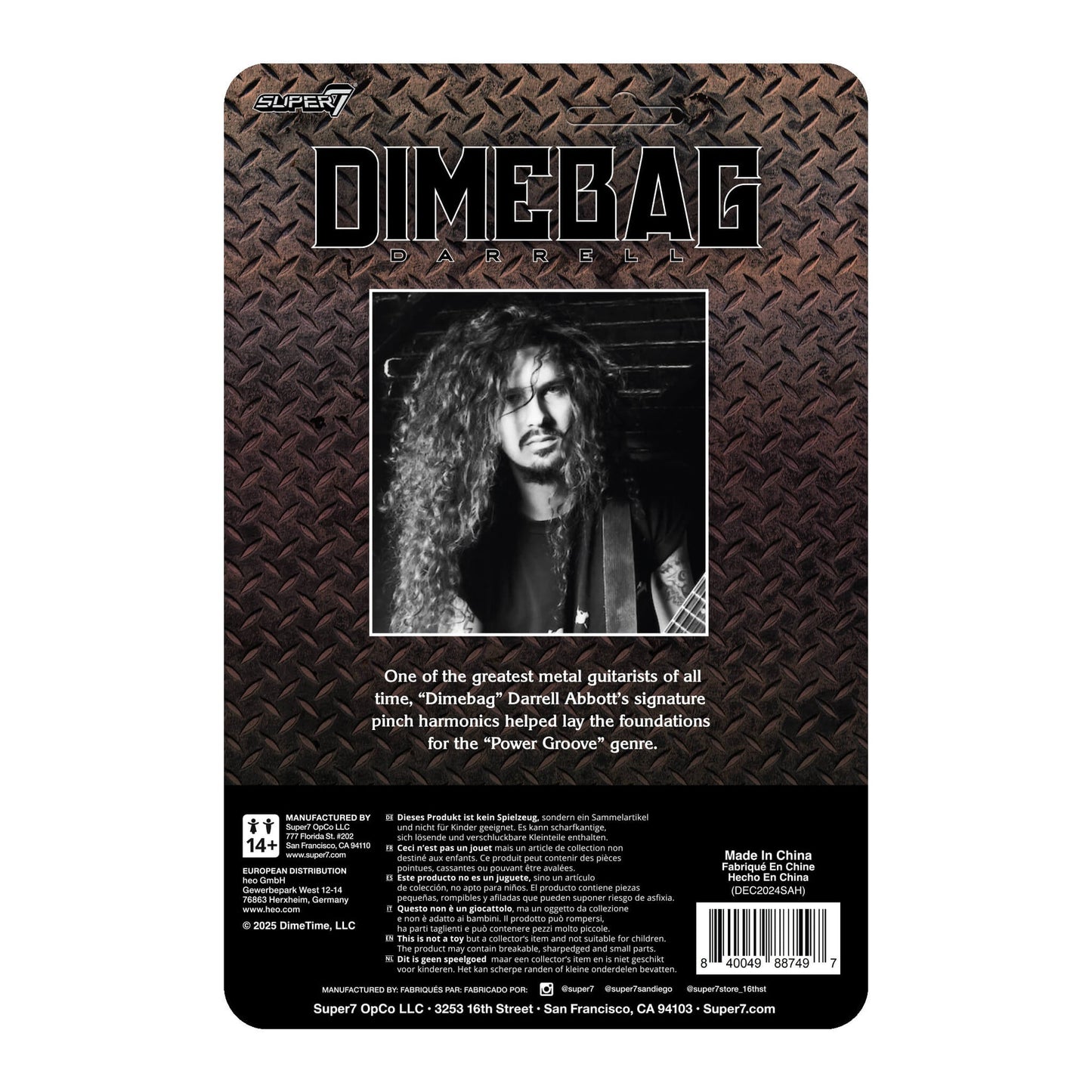 Dimebag Darrell ReAction Figure Wave 1 Culprit Guitar Super7 Pantera Collectible 3.75”