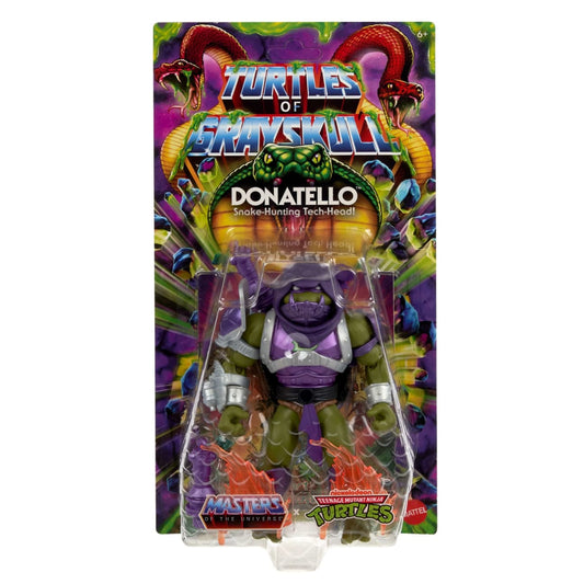 MOTU x TMNT: Turtles of Grayskull Donatello Action Figure Snake Hunting Tech Head