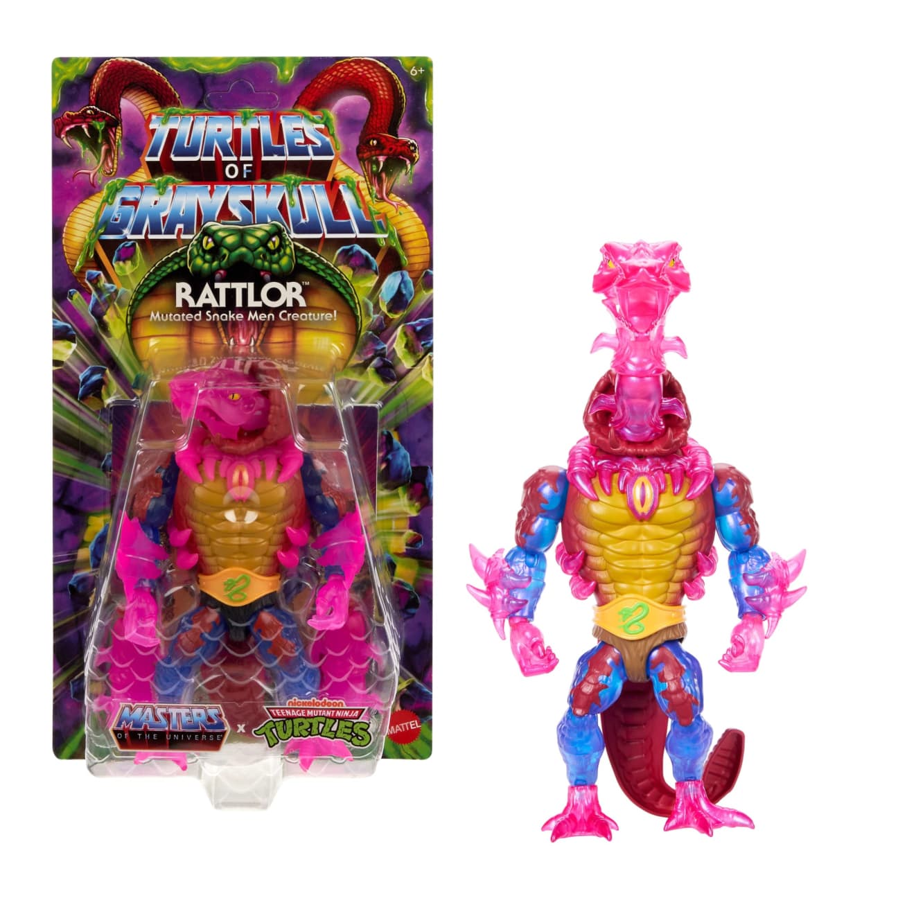 MOTU x TMNT: Turtles of Grayskull Rattlor Action Figure Mattel