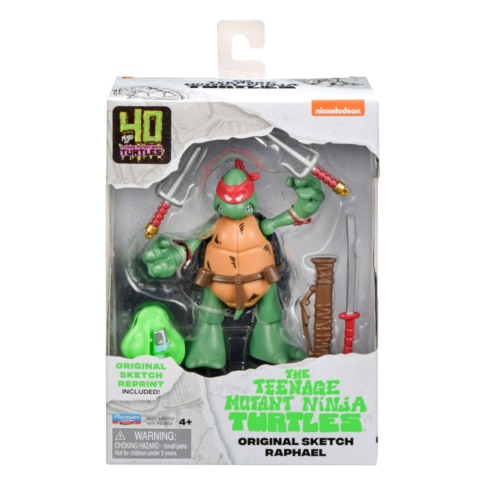 Teenage Mutant Ninja Turtles Raphael Action Figure 40th Anniversary Kevin Eastman Original Sketch - TMNT