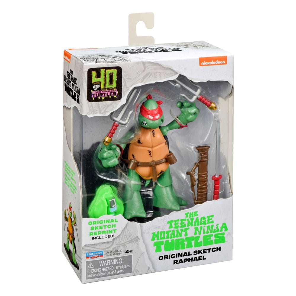 Teenage Mutant Ninja Turtles Raphael Action Figure 40th Anniversary Kevin Eastman Original Sketch - TMNT
