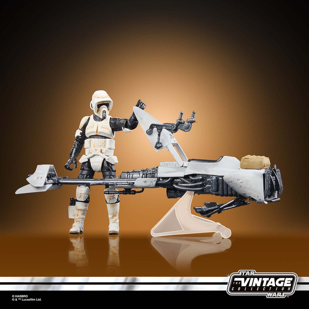 Star Wars: The Mandalorian Vintage Collection Vehicle with Figures Speeder Bike with Scout Trooper & Grogu