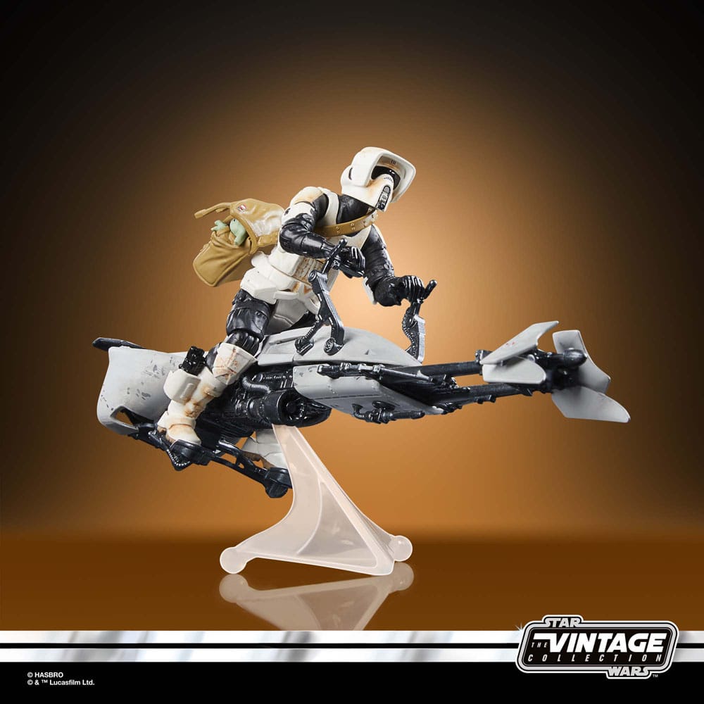 Star Wars: The Mandalorian Vintage Collection Vehicle with Figures Speeder Bike with Scout Trooper & Grogu