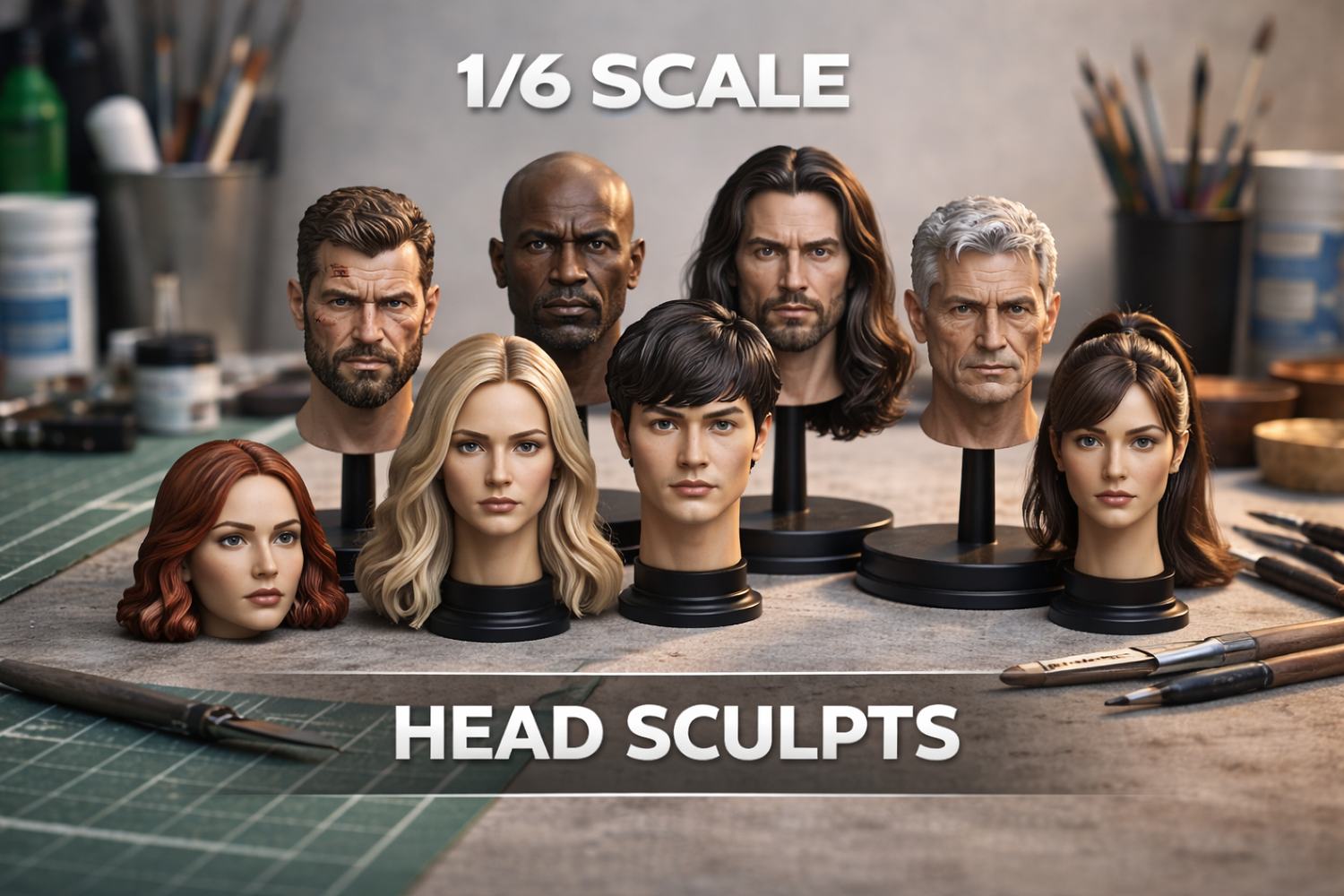 1:6 Head Sculpts • Helmets • Male • Female