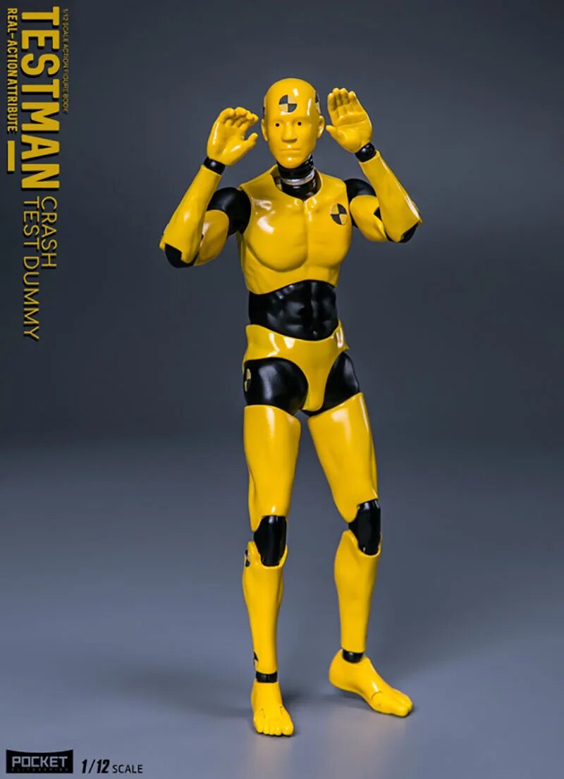 1/12 Action Figure TestMan - Crash Test Dummy - Body Damtoys DPS02 + Display Stand