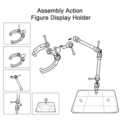 Dynamic Action Figure Display Stand Bases Holder - HG 6" SHF - V1 - (Set of 1 Pre-built Stand)