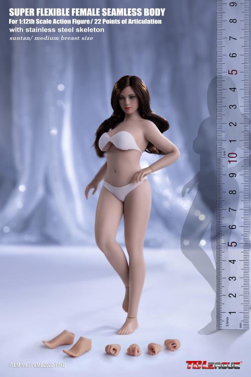 1/12 Phicen TBLeague T04B Female Seamless Figure Tan Skin Medium Bust Body Figure