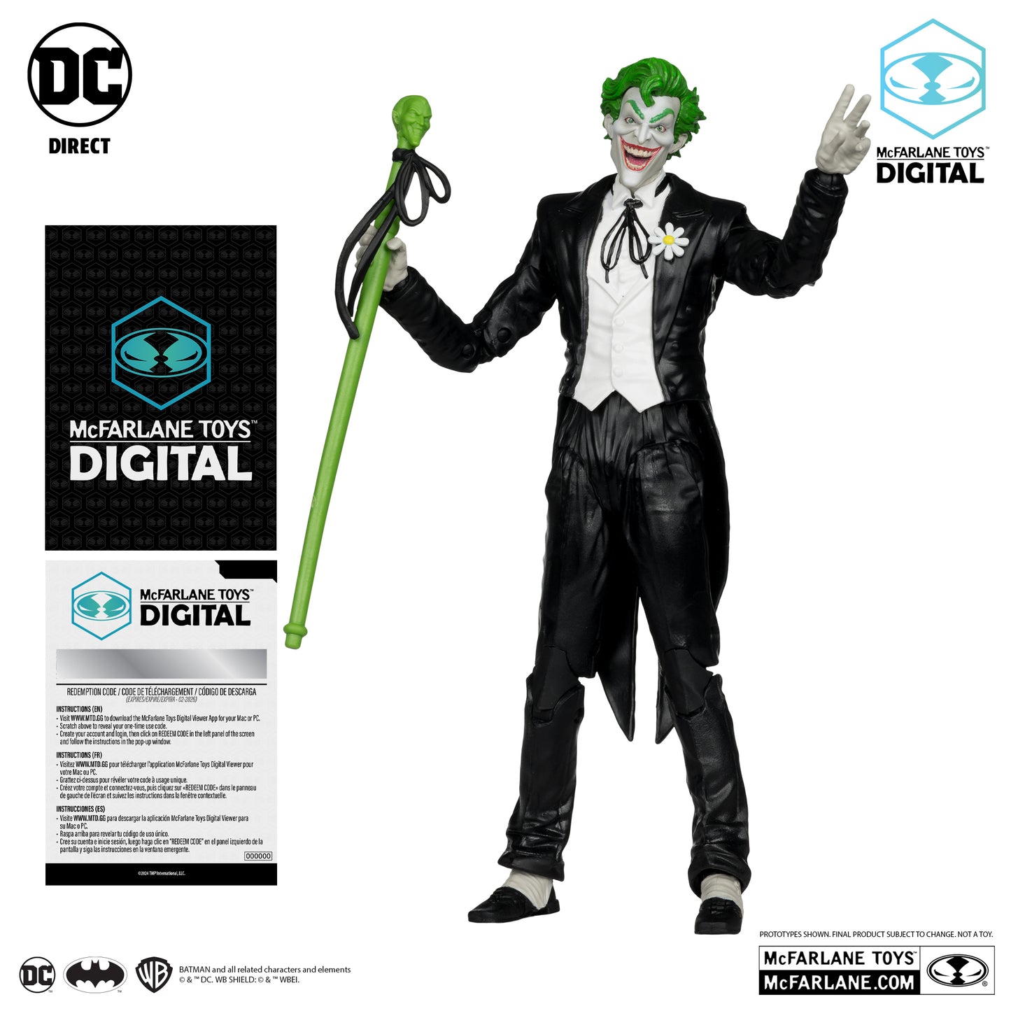 The Joker (DC: The SIlver Age) (Chase Figure Black Suit Variation) with McFarlane Toys Digital Collectible - 7" Scale Action Figure