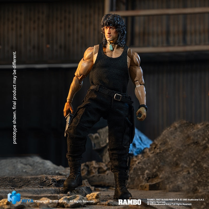 Rambo: First Blood Part II - Exquisite Super Series - John J. Rambo - 1:12 Scale Action Figure - Imperfect Boxes