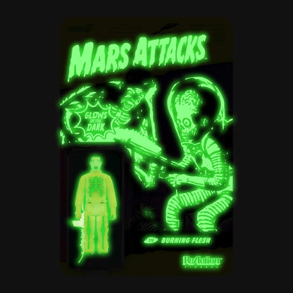 Super7 - Mars Attacks - Burning Flesh - Glow In The Dark (GITD) ReAction Figure Retro Action Figure